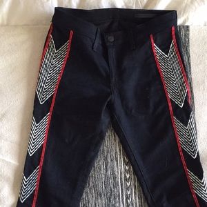 Rag &Bone stitch detail navy pants.